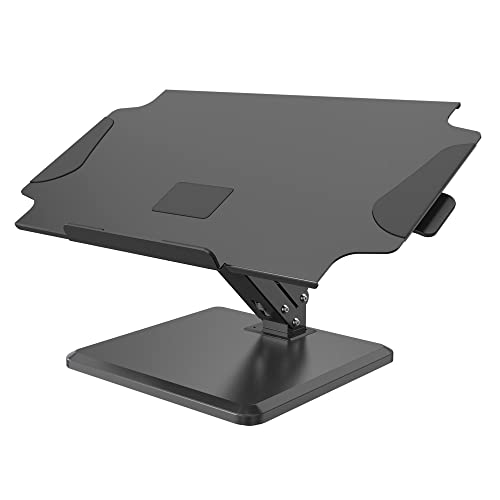 JOY worker Laptop Stand for Desk Adjustable Height, Gas Spring Laptop Holder Riser, Multi-Angle Foldable Aluminum Computer Stand for Laptop, Compatible with Laptops Up to 17 Inch, Black