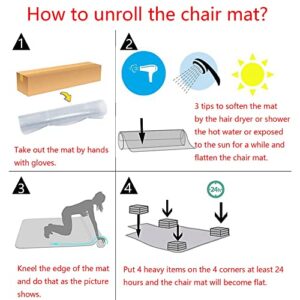 Desk Chair Mat for Carpet,30"X48" Office Chair Mat with Lip PVC Clear Chair Mat for Low Pile Carpet,Heavy Duty Chair Mat Easy Glide Rolling for Office,Living Room,Kitchen Etc (30" X 48" X 2MM)