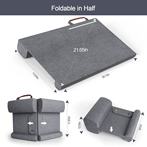 Folding Laptop Lap Desk, Laptop Stand for Lap, Laptop Table for Bed Sofa, Gray