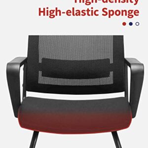 CLATINA Office Guest Chair with Lumbar Support and Mid Back Mesh Space Air Grid Series for Reception Conference Room 4 Pack