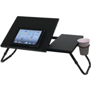 atlantic large format laptop tray – 27 inches wide, 13.75 inches deep, 2 sections, smooth finish legs pn 33935843 in black