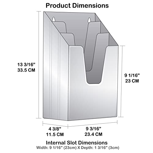 Acrimet Vertical Triple File Folder Holder Organizer (White Color)