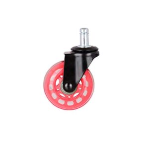 LPHY Office Chair Wheels (Set of 5) - 2.5'' Smooth Rolling Heavy Duty Casters - Safe for All Floors Including Hardwood - Universal Stem 7/16 Inch, Pink
