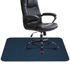 drporonyn office hard floor chair mats, hardwood tile floor carpet desk protector mat without curling,scratch for rolling chair computer desks (dark blue, 48″ x 36″)