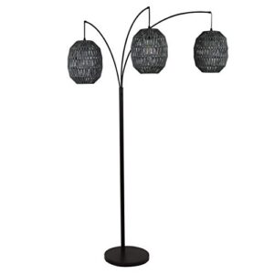 decor therapy laurette 3-light metal floor lamp, black