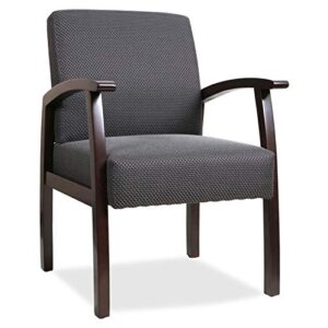 Lorell Chair, 24D x 27.16W x 35H in, Charcoal/Espresso Frame