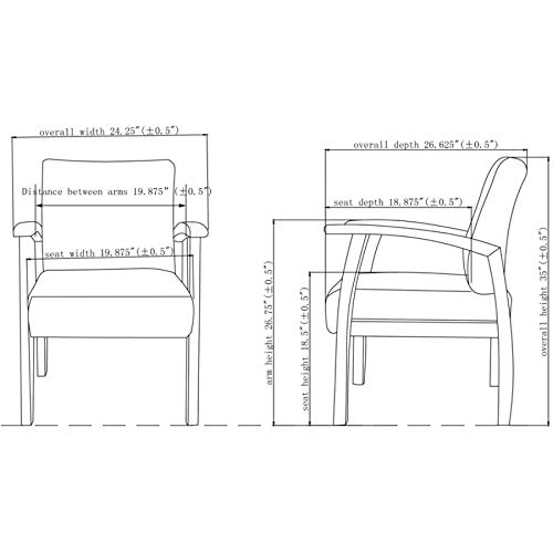 Lorell Chair, 24D x 27.16W x 35H in, Charcoal/Espresso Frame