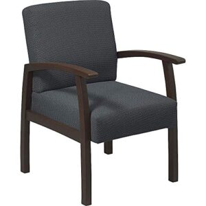 Lorell Chair, 24D x 27.16W x 35H in, Charcoal/Espresso Frame