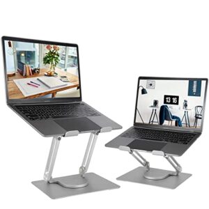 rotatable laptop stand,smvchen newest laptop stand with 360°rotating base ergonomic laptop riser for collaborative work dual rotary shaft fully foldable for easy storage fits for all 11-17.3″ laptops