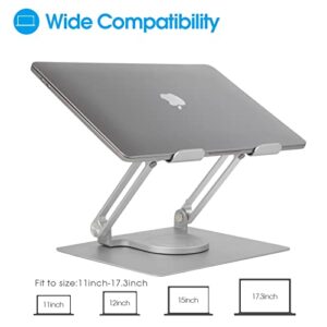 Rotatable Laptop Stand,Smvchen Newest Laptop Stand with 360°Rotating Base Ergonomic Laptop Riser for Collaborative Work Dual Rotary Shaft Fully Foldable for Easy Storage Fits for All 11-17.3" Laptops