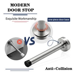 Door Stops, Long Door Stopper 6 Inch Wall Mount Modern Doorstop Heavy Duty Solid Door Holder with Soft Rubber Bumper, Extra Long Door Stoppers for Bottom or Top of Door