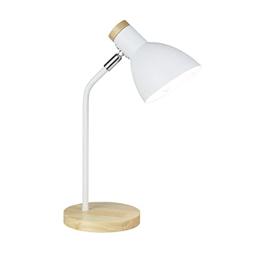 Lampwell Helle Office Desk Lamp for Home Office,Adjustable Desk Lamp for Bedrooms,Modern Desk Lamp for Desk,Kids Desk Lamp,Student Desk Lamp for Dorm,9.69×5.91×H14.88IN,Bulb Excluded,White Desk Lamp