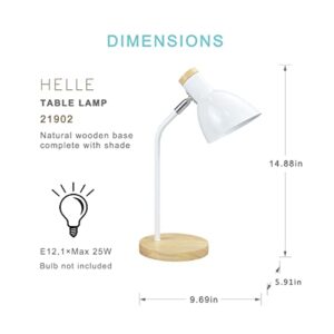 Lampwell Helle Office Desk Lamp for Home Office,Adjustable Desk Lamp for Bedrooms,Modern Desk Lamp for Desk,Kids Desk Lamp,Student Desk Lamp for Dorm,9.69×5.91×H14.88IN,Bulb Excluded,White Desk Lamp