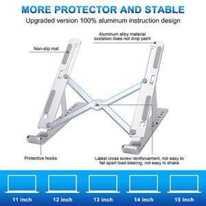 YOSHINE Adjustable Laptop Stand, Computer Stand for Laptop, Portable Laptop Holder, Foldable Notebook Stand, Desktop Ergonomic Laptop Riser for All Laptops and Notebooks Up to 15 inch