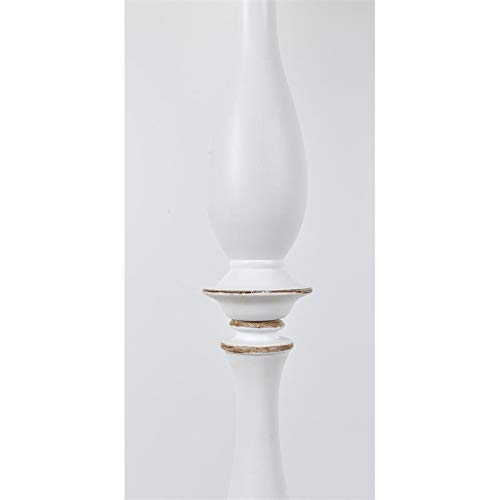 Crestview Collection Evolution Harper Resin Rattan Floor Lamp in White