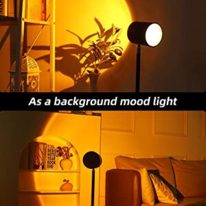 Flymuda LED Desk Lamp with Sunset Lamp, Pen Holder, Led Reading Lamp with 3 Color Modes, 360° Rotation, Battery Operated, Touch Control, Sunset Night Light & Desk Lamp 2 in 1 for Home Office - Black