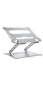 PHOCAR Laptop Riser Stand, Adjustable Laptop Stand Notebook Cooling Stand Foldable Aluminum Portable Computer Stand Compatible for MacBook,HP, Lenovo,Surface,Dell, ASUS, Laptops up to 17 Inch-Silver