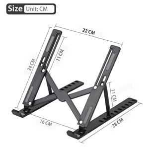 Uniwit 10- Levels Adjustable Laptop Notebook Stand Holder, Foldable Portable Plastic Riser Laptop Holder, Ventilated and Lightweight Compatible for MacBook, Laptop, Notebook Computer,Tablet(Black)