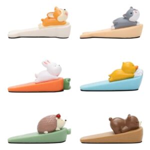 6pcs Rabbit Hedgehog Bear Duck Cat Dog Animal Door Stopper Cute Door Stop Decorative Doorstop Door Wedge for Bottom of Door