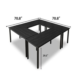 Bonzy Home Conference Tables 6ft Meeting Room Study Writing Table Office Computer Desk Save Space Design for 8 People 4PCS