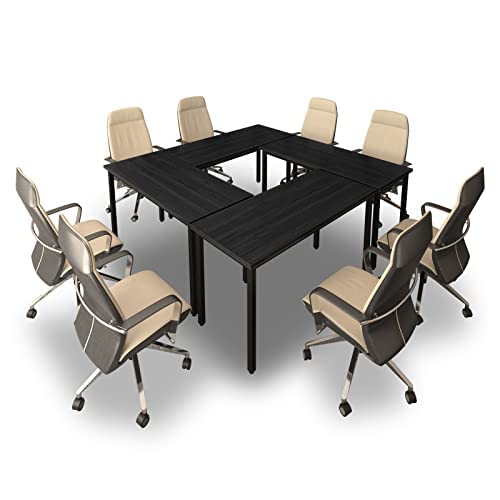 Bonzy Home Conference Tables 6ft Meeting Room Study Writing Table Office Computer Desk Save Space Design for 8 People 4PCS