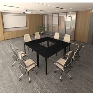 Bonzy Home Conference Tables 6ft Meeting Room Study Writing Table Office Computer Desk Save Space Design for 8 People 4PCS