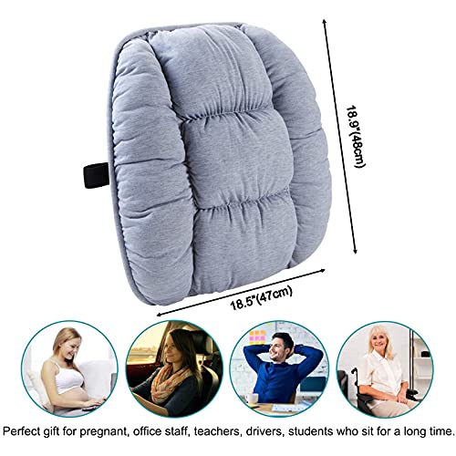 Big Hippo Lumbar Support Pillow, Orthopedic Lumbar Pillow/Back Cushion for Office Chair, Car Seat or Wheelchair - Ergonomic Design for Back Pain Relief