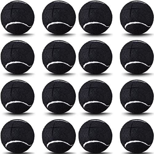 16 Pack Black Precut Tennis Balls for Chairs Non Slip Leg Balls Rubber Glide Tennis Ball Coverings for Furniture Legs and Desks Stools Floor Protection