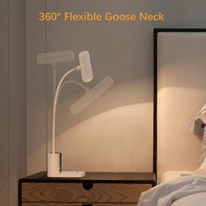 LEPOWER 700LM LED Desk Lamp with Pen Holder, 12W Gooseneck Study Desk Lamp with 3 Colors, Dimmable LED Table Lamp for Home Office, College Dorm, Bedroom, Kids (White)