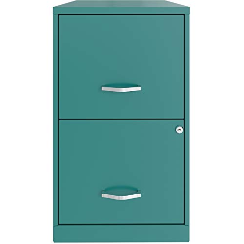 Hirsh Industries Space Solutions 18in 2 Drawer Metal File Cabinet Teal, Letter Size, Fully Assembled