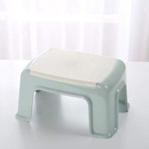 Step Stool Non-Slip Plastic Stool, Thick Plastic Stools for Adults Simple Stool for Living Room, Bathroom with Anti-Skid Pad Chairs for Home, Office - White Blue