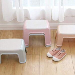 Step Stool Non-Slip Plastic Stool, Thick Plastic Stools for Adults Simple Stool for Living Room, Bathroom with Anti-Skid Pad Chairs for Home, Office - White Blue