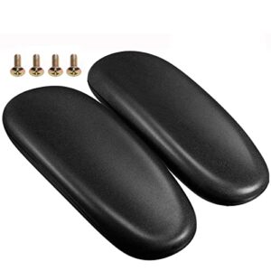 office chair replacement armrest arm pads caps fits univeral 4″ mounting hole with mounting hole patterns screws(1 pair) black