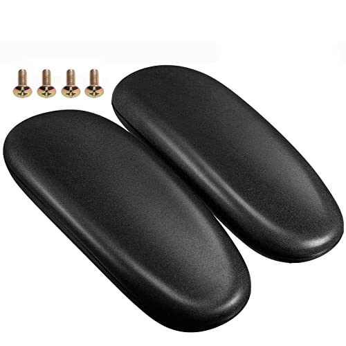 Office Chair Replacement Armrest Arm Pads Caps Fits Univeral 4" Mounting Hole with Mounting Hole Patterns Screws(1 Pair) Black