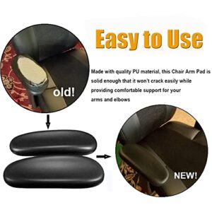 Office Chair Replacement Armrest Arm Pads Caps Fits Univeral 4" Mounting Hole with Mounting Hole Patterns Screws(1 Pair) Black