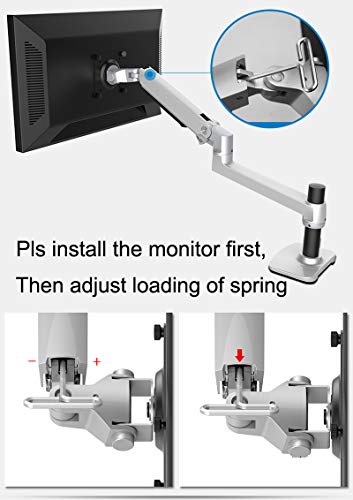 XSJ8013WT Wall Mount Laptop Holder Ultra Long Arm Aluminum Mechanical Spring Full Motion Laptop Mount Arm Monitor Holder Lapdesk (Silver)