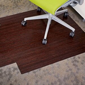 Anji Mountain Standard Bamboo Roll-Up Chairmat, 36 x 48-Inch, 8mm Thick, Dark Cherry