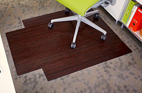 Anji Mountain Standard Bamboo Roll-Up Chairmat, 36 x 48-Inch, 8mm Thick, Dark Cherry