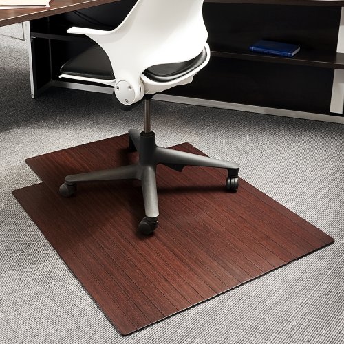 Anji Mountain Standard Bamboo Roll-Up Chairmat, 36 x 48-Inch, 8mm Thick, Dark Cherry