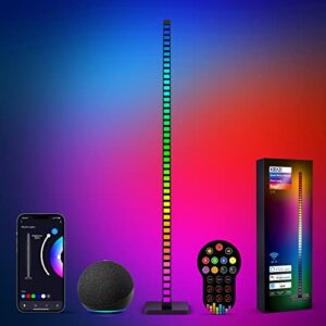 smart floor lamp, rgbic corner lamp, compatible with alexa, google assistant and app control, music sync diy scene 16 million ambiance color changing, rhythm light for living room bedroom gaming room