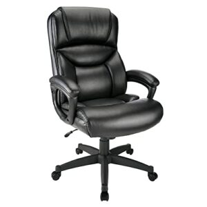 realspace® fennington bonded leather high-back chair, black