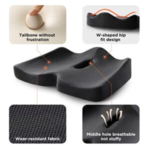 COTAZA Donut Cushion for Tailbone Pain, Office Chair Cushion for Butt, Hemorrhoid Pain Relief, Pressure Relief Seat Cushion for Hip Pain, Butt Pillow, Wheelchair, Black