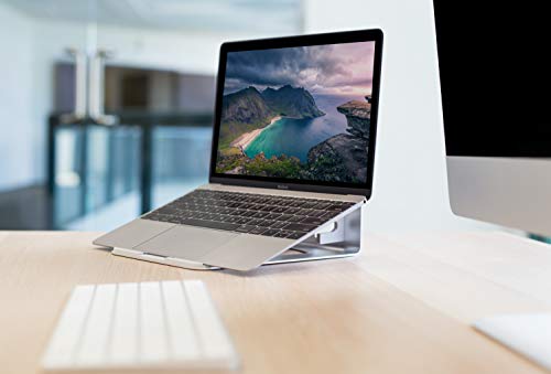 Mount-It! Vertical Laptop Stand - Aluminum Vertical Laptop Holder | 2 in 1 Laptop Riser for Desk | Vertical MacBook Stand for MacBook Air, MacBook Pro