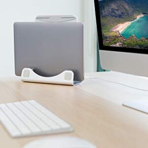 Mount-It! Vertical Laptop Stand - Aluminum Vertical Laptop Holder | 2 in 1 Laptop Riser for Desk | Vertical MacBook Stand for MacBook Air, MacBook Pro