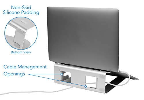 Mount-It! Vertical Laptop Stand - Aluminum Vertical Laptop Holder | 2 in 1 Laptop Riser for Desk | Vertical MacBook Stand for MacBook Air, MacBook Pro