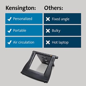 Kensington Easy Riser Portable Ergonomic Laptop Cooling Stand (12"-17") for Laptops, Chromebooks Macbooks and Wacom Devices – Black (K52788WW)