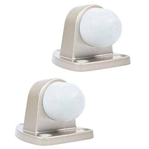 CG PLUS Floor Door Stopper with Rubber pad 2pack, Circle Shaped Door Stopper, Protecting Wall (2.7inch x 2pack, Satin Nickel)