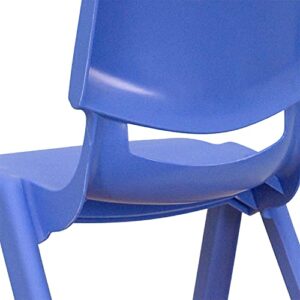 EMMA + OLIVER 4 Pack Blue Plastic Stack School Chair with 12" Seat Height - Kids Chair