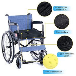 beobeu G1 Seat Cushion Memory Foam Ventilated Ergonomic Design Tailbone Coccyx Pad for Office Chairs,Car seat Cushions, Wheelchairs(18x16 inches)