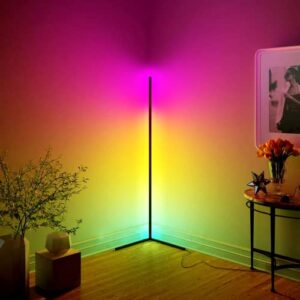 jvmu corner lamp, rgb changing dimmable smart control – 56″ minimalist style decoration lamp, colorful lamp for living room bedroom with remote controller(minimalist)